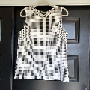 Banana Republic Top Sleeveless Tank Black and White Plaid Women’s Large Gingham